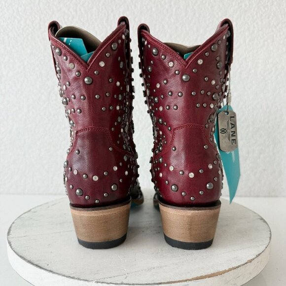 Lane SPARKS FLY Womens Cowboy Bootie 5.5 Red Western Cowgirl Boots Pointed Toe - Picture 3 of 11